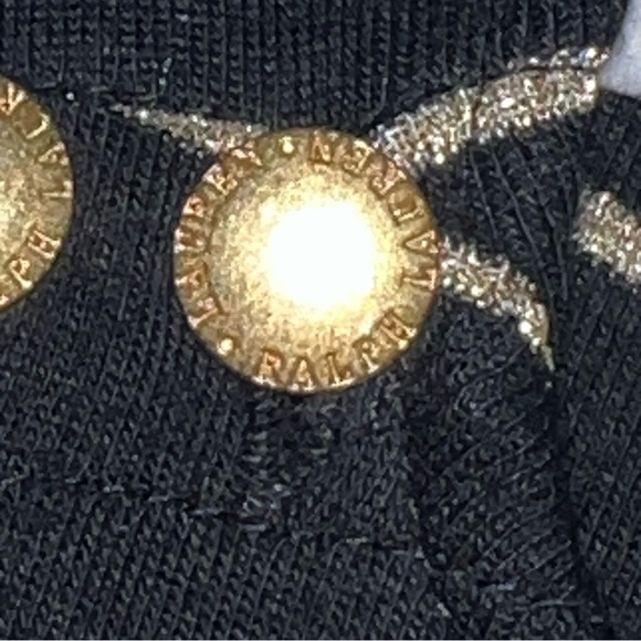 NWT Ralph Lauren Dress A-line Sleeveless Black Gold Stripe Jersey Size M - Picture 6 of 14